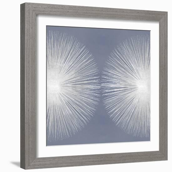 Silver Sunburst on Gray II-Abby Young-Framed Art Print