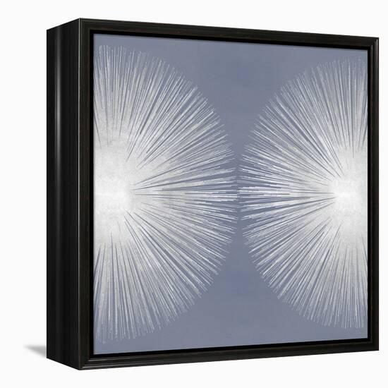 Silver Sunburst on Gray II-Abby Young-Framed Stretched Canvas