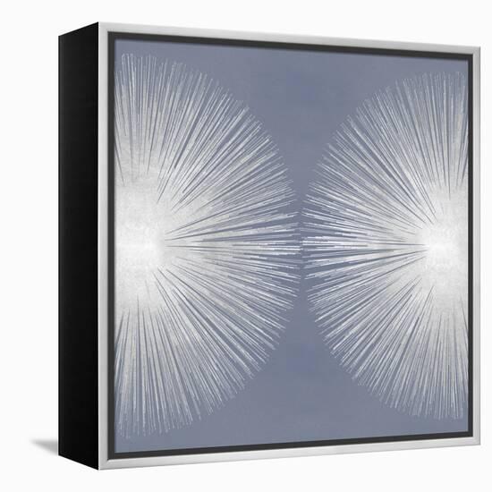 Silver Sunburst on Gray II-Abby Young-Framed Stretched Canvas