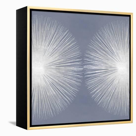 Silver Sunburst on Gray II-Abby Young-Framed Stretched Canvas