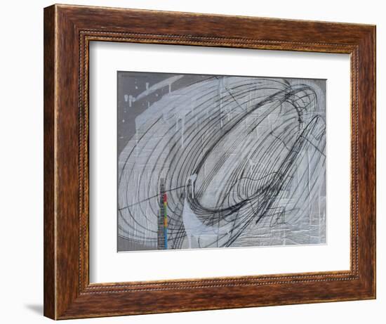 Silver Swirl 2-Enrico Varrasso-Framed Art Print