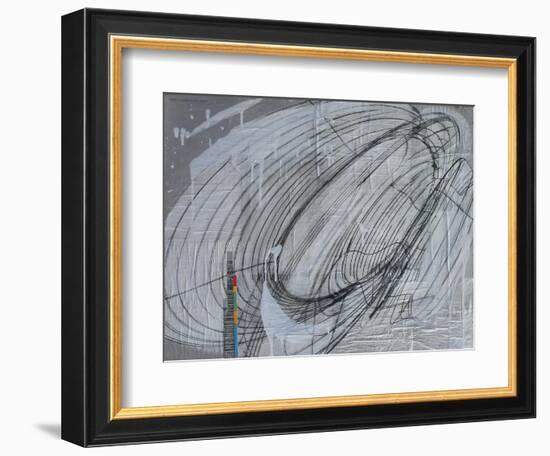 Silver Swirl 2-Enrico Varrasso-Framed Art Print