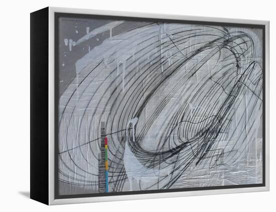Silver Swirl 2-Enrico Varrasso-Framed Stretched Canvas