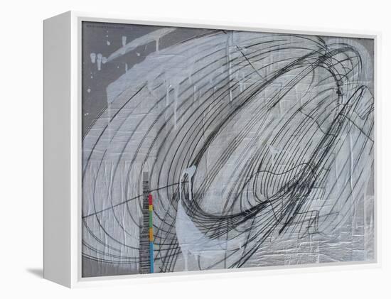 Silver Swirl 2-Enrico Varrasso-Framed Stretched Canvas