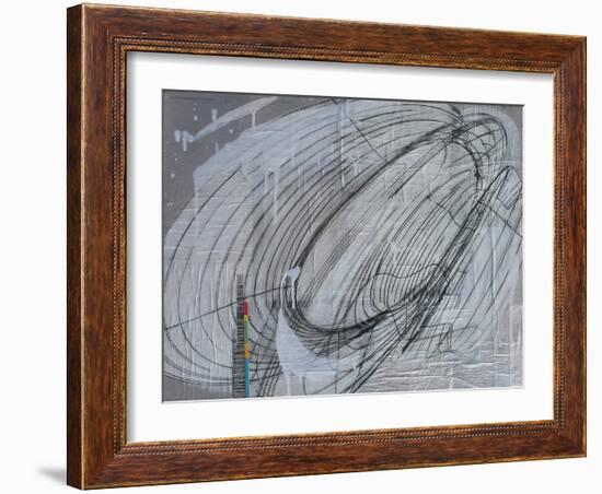 Silver Swirl 2-Enrico Varrasso-Framed Art Print