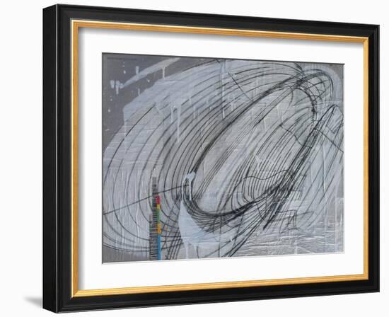 Silver Swirl 2-Enrico Varrasso-Framed Art Print