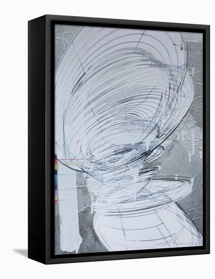 Silver Swirl 4-Enrico Varrasso-Framed Stretched Canvas