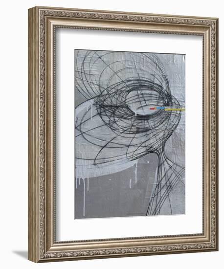 Silver Swirls 1-Enrico Varrasso-Framed Art Print