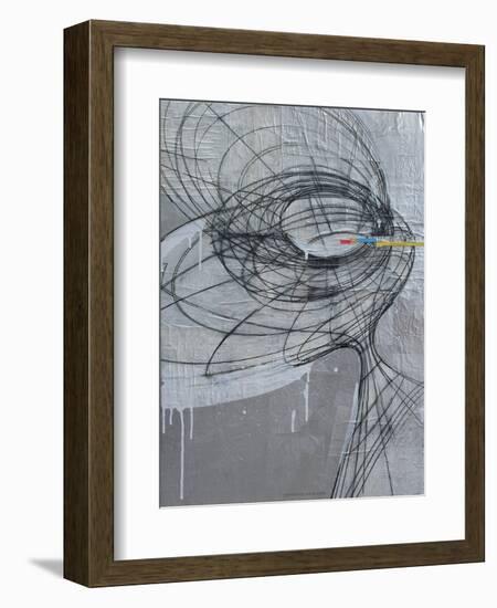 Silver Swirls 1-Enrico Varrasso-Framed Art Print