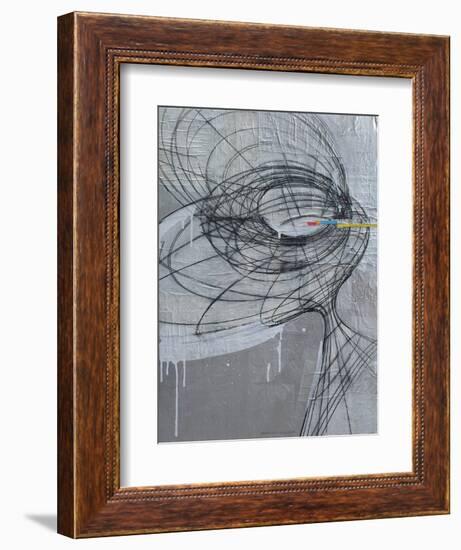 Silver Swirls 1-Enrico Varrasso-Framed Art Print