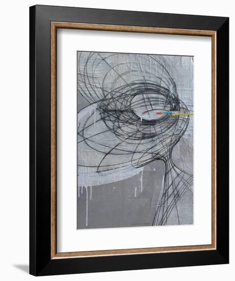 Silver Swirls 1-Enrico Varrasso-Framed Art Print