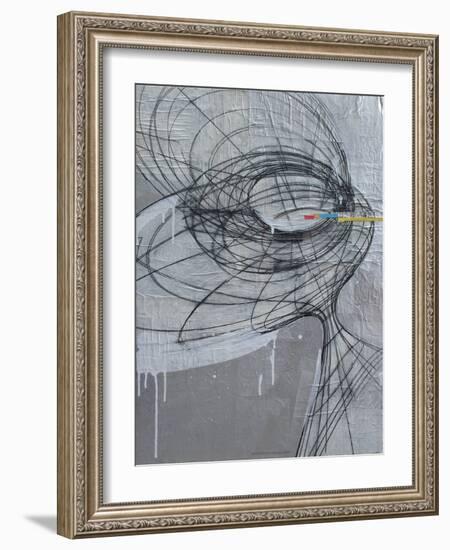 Silver Swirls 1-Enrico Varrasso-Framed Art Print