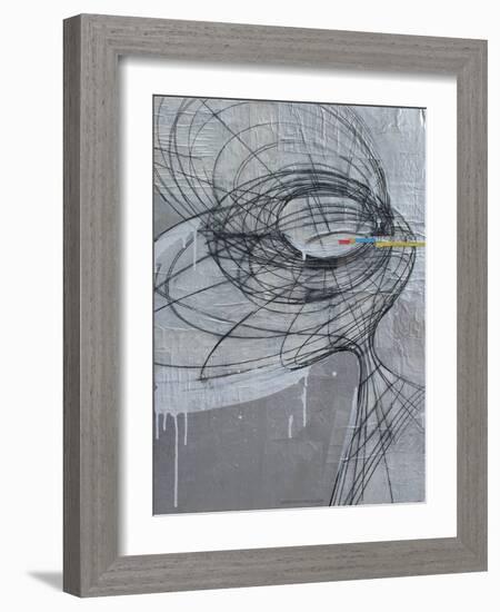 Silver Swirls 1-Enrico Varrasso-Framed Art Print