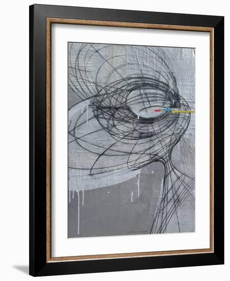 Silver Swirls 1-Enrico Varrasso-Framed Art Print