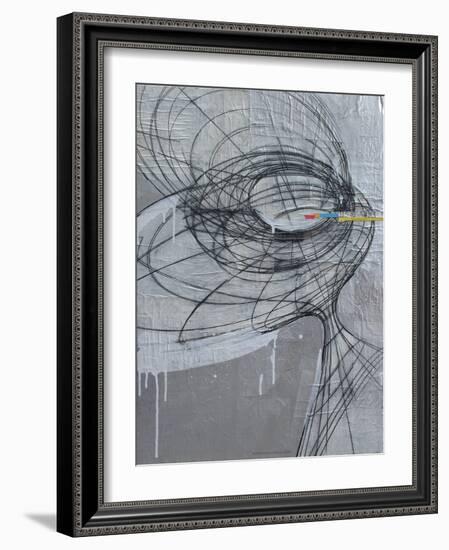 Silver Swirls 1-Enrico Varrasso-Framed Art Print