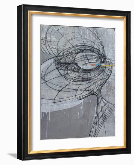 Silver Swirls 1-Enrico Varrasso-Framed Art Print