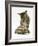 Silver Tabby Kitten Looking at a Hermann's Tortoise Walking-Jane Burton-Framed Photographic Print