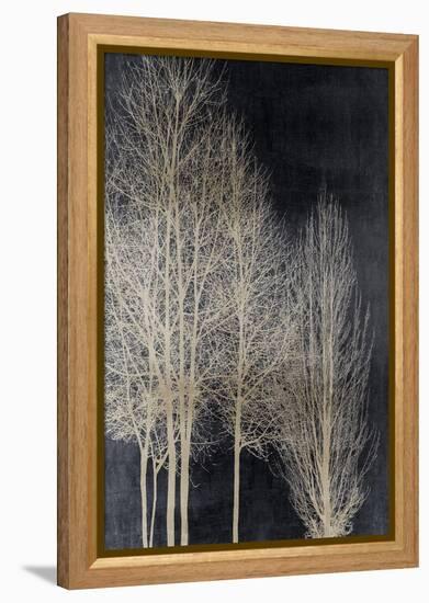 Silver Tree Silhoutte I-Kate Bennett-Framed Stretched Canvas