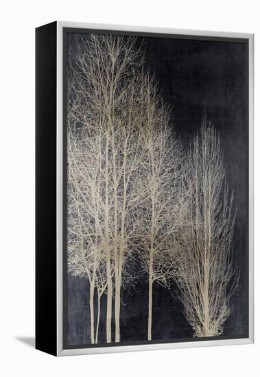 Silver Tree Silhoutte I-Kate Bennett-Framed Stretched Canvas