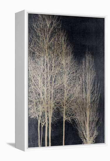 Silver Tree Silhoutte I-Kate Bennett-Framed Stretched Canvas