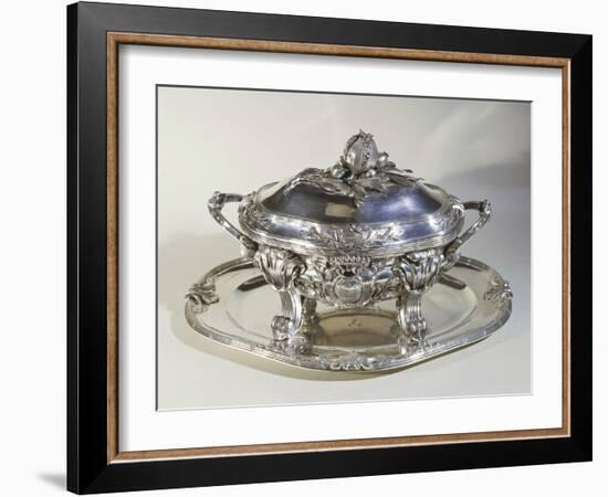 Silver Tureen and Tray-null-Framed Giclee Print