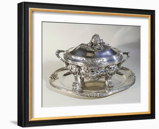 Silver Tureen and Tray-null-Framed Giclee Print