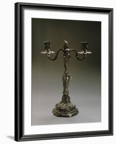 Silver Two Branch Candelabra-Carlo Bossoli-Framed Giclee Print