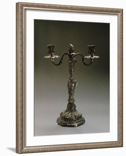 Silver Two Branch Candelabra-Carlo Bossoli-Framed Giclee Print