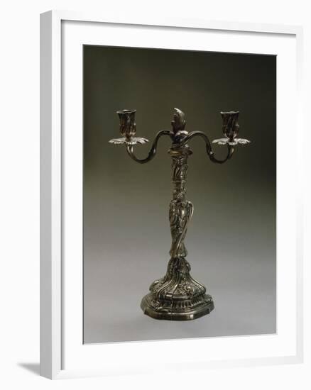 Silver Two Branch Candelabra-Carlo Bossoli-Framed Giclee Print