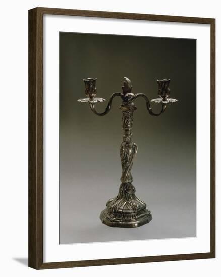 Silver Two Branch Candelabra-Carlo Bossoli-Framed Giclee Print