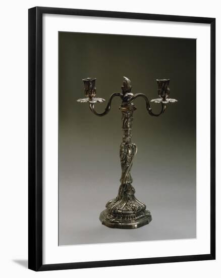 Silver Two Branch Candelabra-Carlo Bossoli-Framed Giclee Print