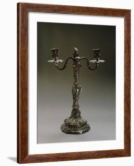 Silver Two Branch Candelabra-Carlo Bossoli-Framed Giclee Print