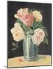 Silver Vase I on Black-Carol Rowan-Mounted Art Print