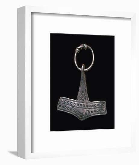 Silver Viking 'Thor's Hammer' amulet, 9th century Artist: Unknown-Unknown-Framed Giclee Print