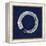 Silver Zen Circle on Blue I-Ellie Roberts-Framed Stretched Canvas