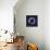 Silver Zen Circle on Blue I-Ellie Roberts-Framed Stretched Canvas displayed on a wall