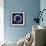 Silver Zen Circle on Blue I-Ellie Roberts-Framed Art Print displayed on a wall