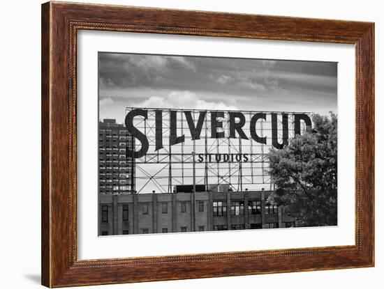 Silvercup Studios Sign in Long Island City, NY in Black and White-null-Framed Photo