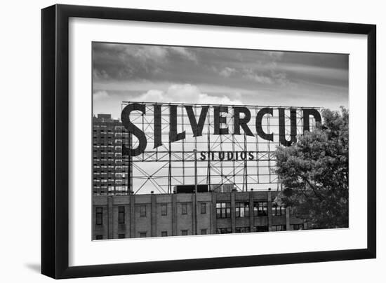 Silvercup Studios Sign in Long Island City, NY in Black and White-null-Framed Photo