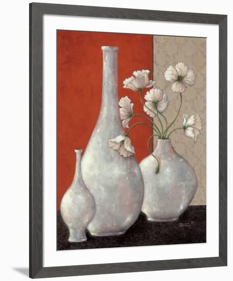 Silverleaf And Poppies I-Janet Kruskamp-Framed Art Print