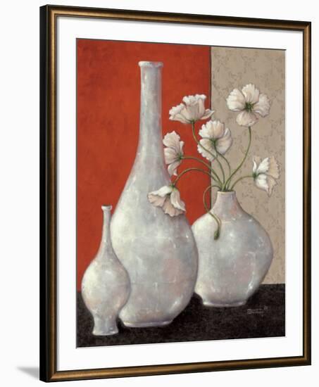 Silverleaf And Poppies I-Janet Kruskamp-Framed Art Print