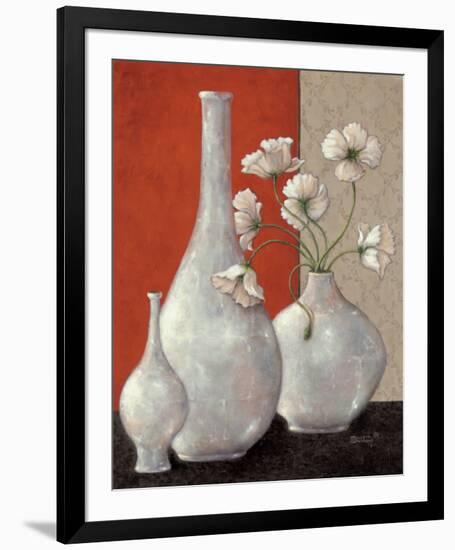 Silverleaf And Poppies I-Janet Kruskamp-Framed Art Print