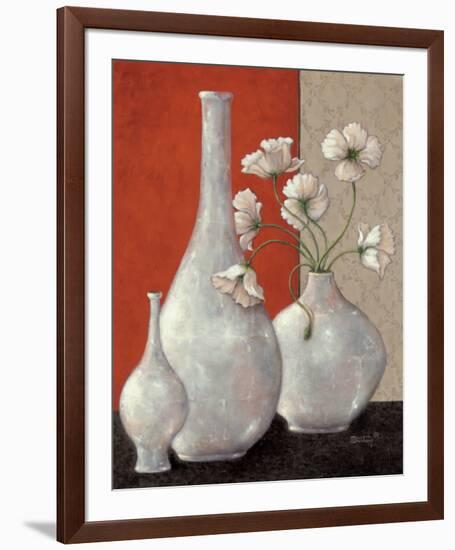 Silverleaf And Poppies I-Janet Kruskamp-Framed Art Print