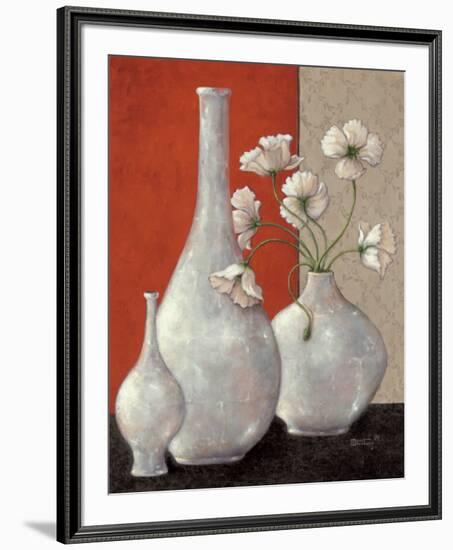 Silverleaf And Poppies I-Janet Kruskamp-Framed Art Print