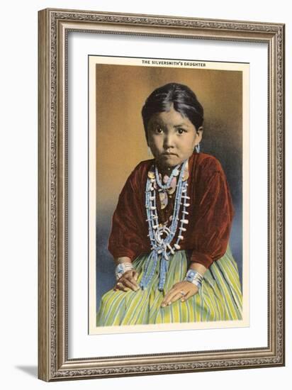 Silversmith's Daughter, Navajo Girl-null-Framed Art Print