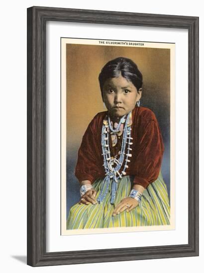 Silversmith's Daughter, Navajo Girl-null-Framed Art Print