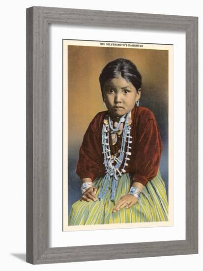 Silversmith's Daughter, Navajo Girl-null-Framed Art Print