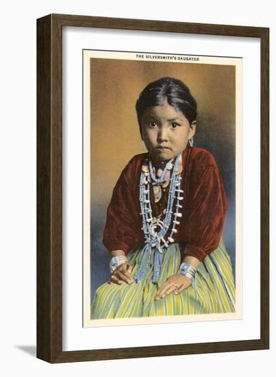 Silversmith's Daughter, Navajo Girl-null-Framed Art Print