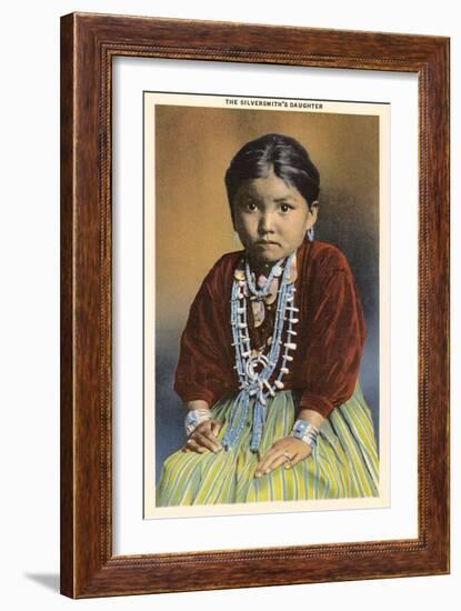 Silversmith's Daughter, Navajo Girl-null-Framed Art Print