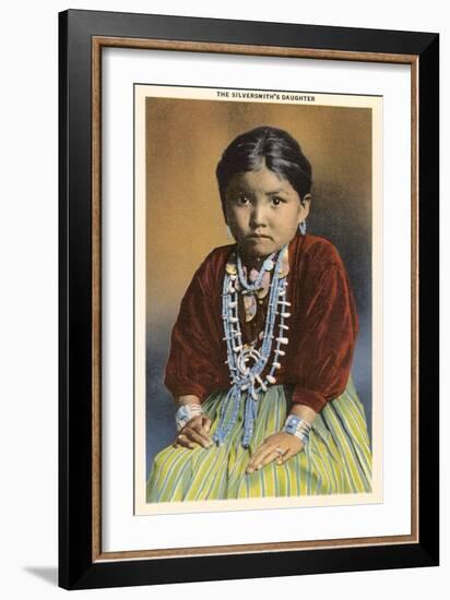 Silversmith's Daughter, Navajo Girl-null-Framed Art Print